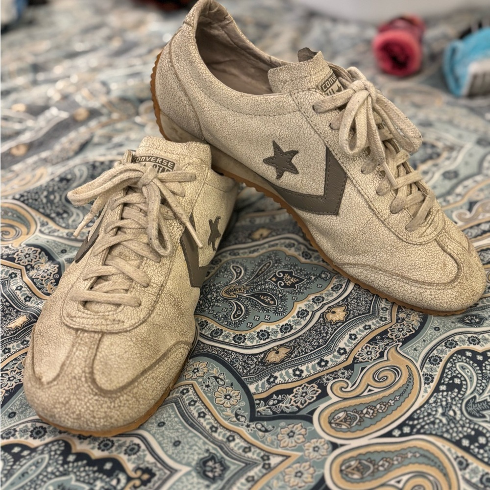 Converse Distressed Look Leather Sneakers
